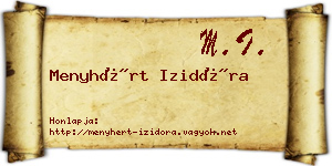 Menyhért Izidóra névjegykártya